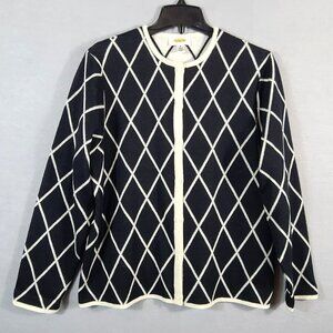 Talbots Cardigan Sweater Button Front Black Modern Cottagegore Classic Old Money